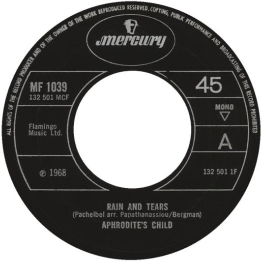 Aphrodite's Child : Rain And Tears (7", Mono, Lar)