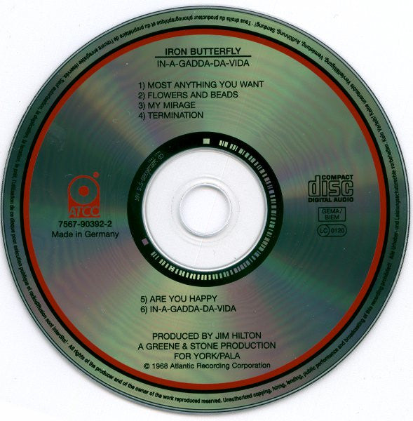 Iron Butterfly : In-A-Gadda-Da-Vida (CD, Album, RE)