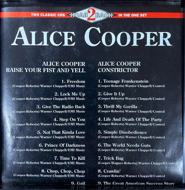 Alice Cooper (2) : Raise Your Fist And Yell / Constrictor (CD, Album, RE + CD, Album, RE + Comp)