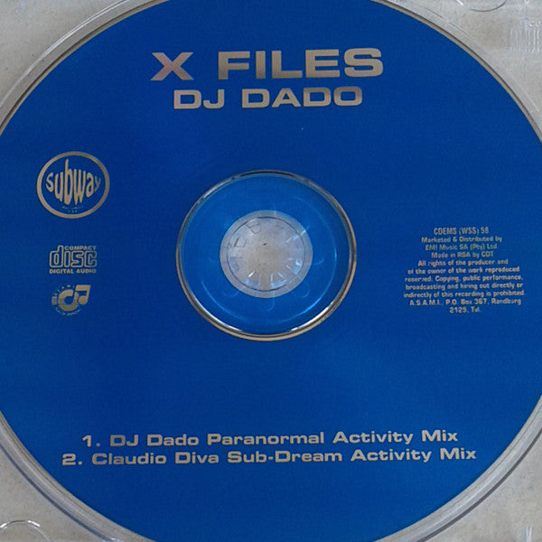 DJ Dado : X Files (CD, Single, Car)