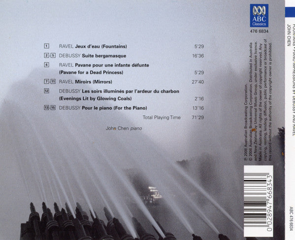 John Chen (3) : Fountains - Piano Impressions By Debussy And Ravel (CD, Album)