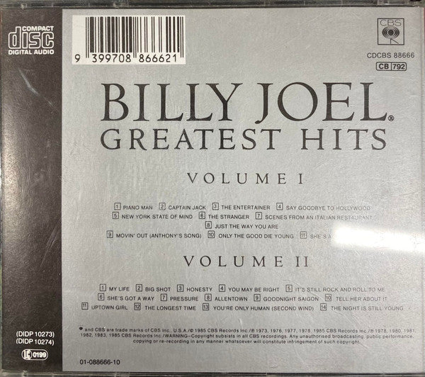 Billy Joel : Greatest Hits Volume I & Volume II (2xCD, Comp)