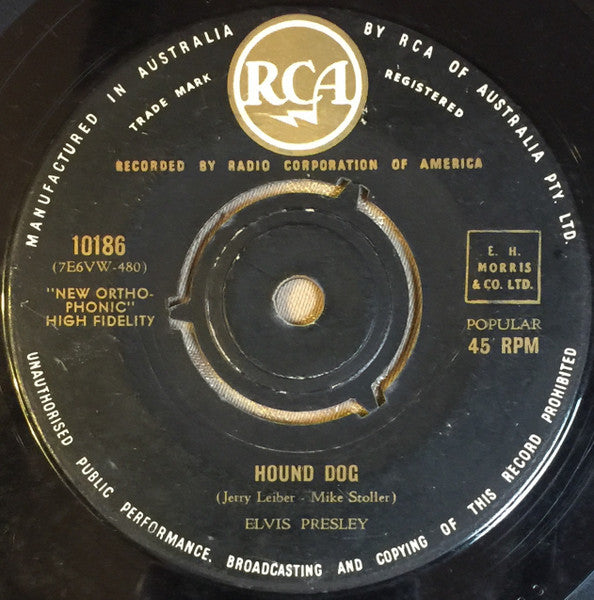 Elvis Presley : Hound Dog / Don't Be Cruel (7", Single, Mono)