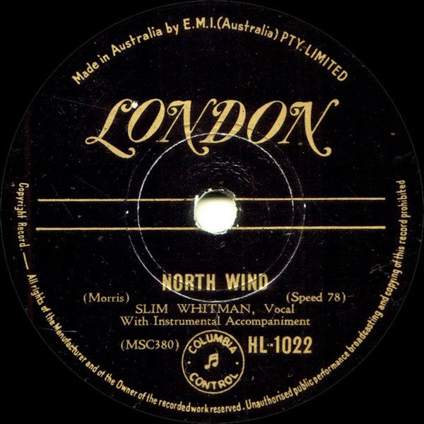 Slim Whitman : North Wind / Darlin' Don't Cry (Shellac, 10")