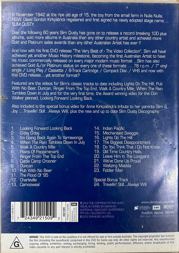 Slim Dusty : The Very Best Of Slim Dusty (DVD-V, PAL)