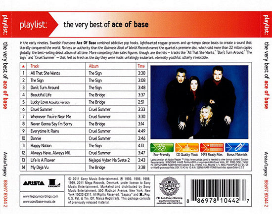 Ace Of Base : Playlist: The Very Best Of Ace Of Base (CD, Comp, Enh, RM)