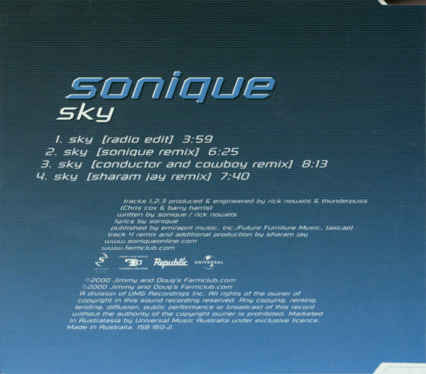 Sonique : Sky (CD, Single)
