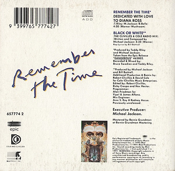 Michael Jackson : Remember The Time (CD, Single, Car)