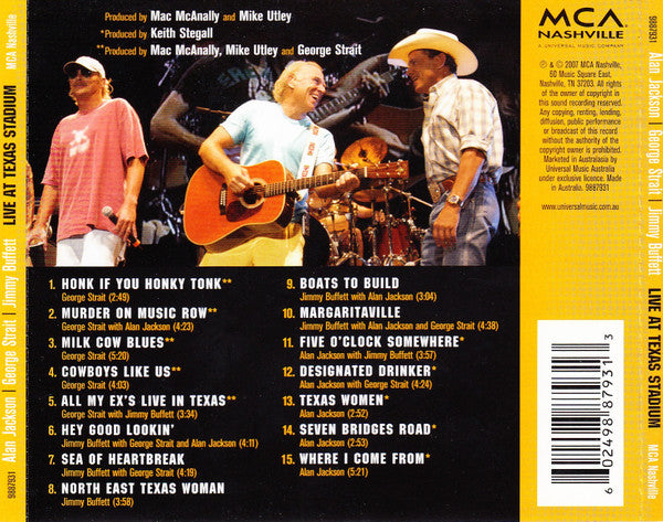 Alan Jackson (2) / George Strait / Jimmy Buffett : Live At Texas Stadium (CD, Album)