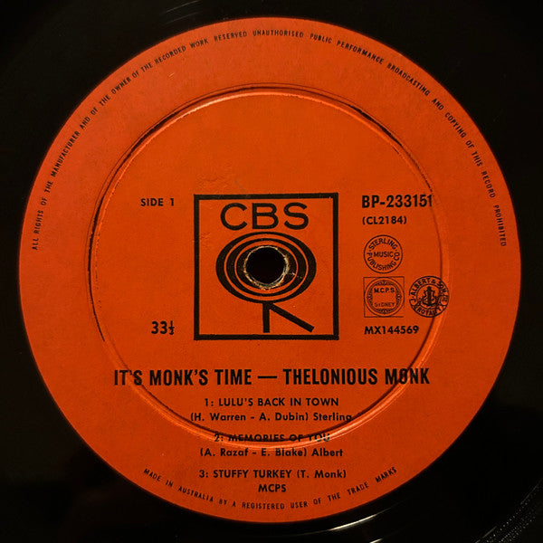 Thelonious Monk : It's Monk's Time (LP, Album, Mono)