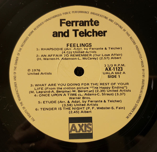 Ferrante & Teicher : Feelings (LP, Album, RE)