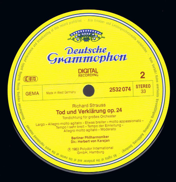 Richard Strauss - Berliner Philharmoniker • Herbert von Karajan : Metamorphosen • Tod Und Verklärung (LP)