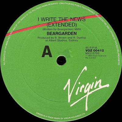 Beargarden : I Write The News (12", Single)
