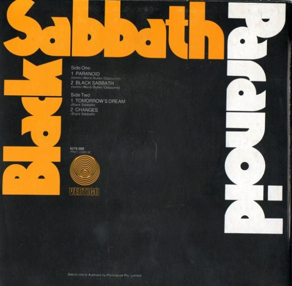 Black Sabbath : Paranoid (7", EP)