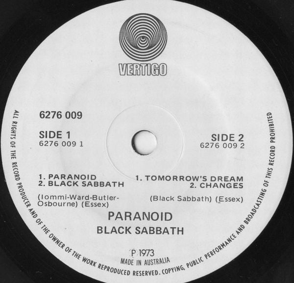 Black Sabbath : Paranoid (7", EP)