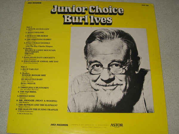 Burl Ives : Junior Choice (LP, Album)