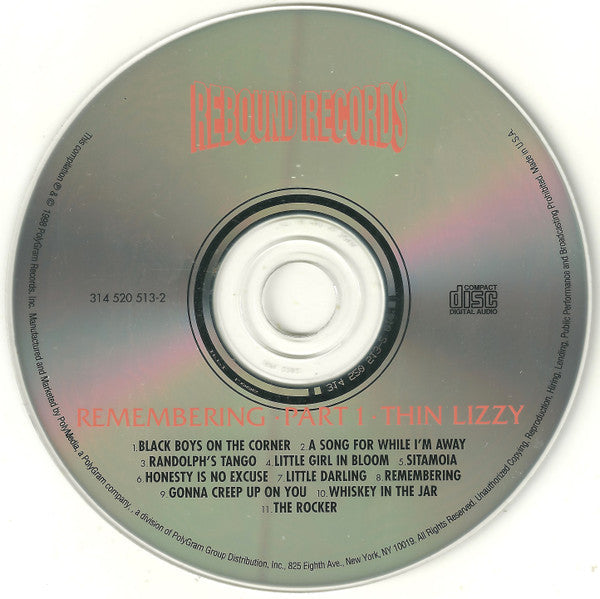 Thin Lizzy Featuring Eric Bell (2) And Gary Moore : Remembering Part 1 (CD, Comp, RE)