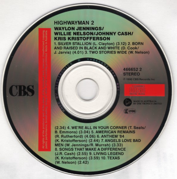 Waylon Jennings / Willie Nelson / Johnny Cash / Kris Kristofferson : Highwayman 2 (CD, Album)