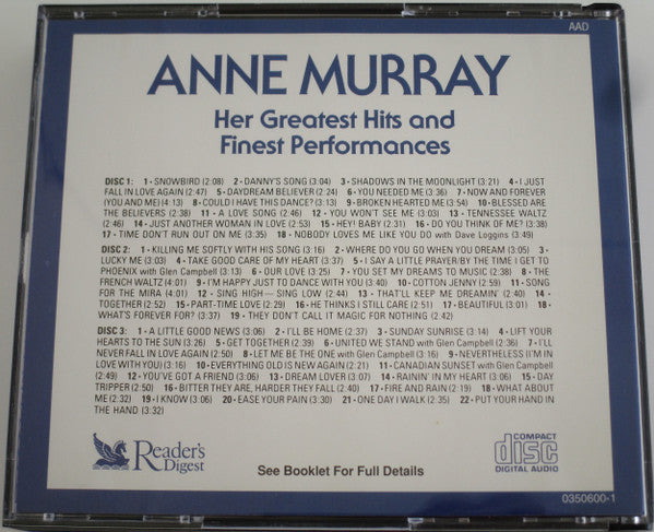 Anne Murray : Her Greatest Hits And Finest Performances (3xCD, Comp)