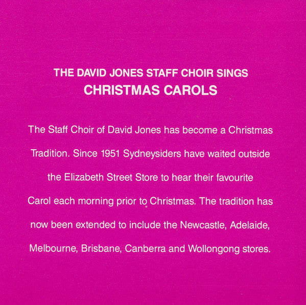 The David Jones Staff Choir : The David Jones Staff Choir Sings Christmas Carols (CD, Album)