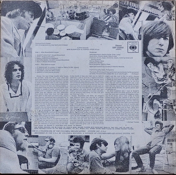 Mike Bloomfield / Al Kooper / Stephen Stills : Super Session (LP, Album, RE)