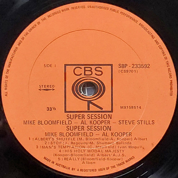 Mike Bloomfield / Al Kooper / Stephen Stills : Super Session (LP, Album, RE)