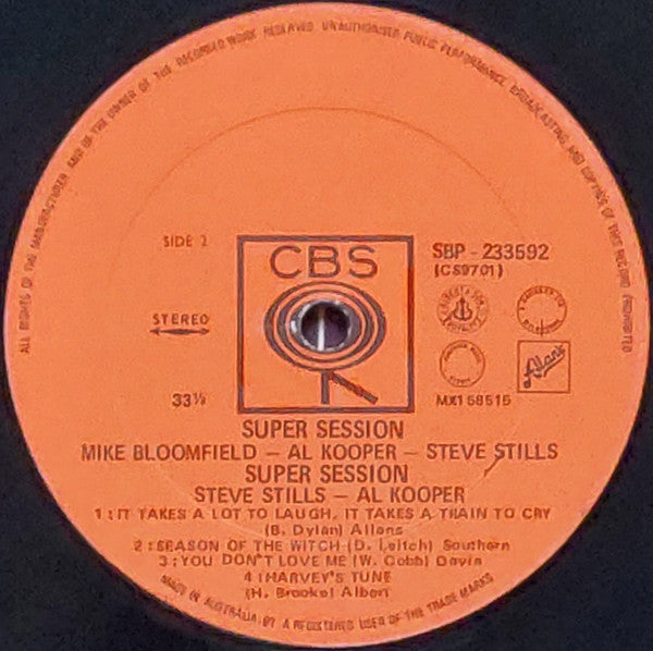 Mike Bloomfield / Al Kooper / Stephen Stills : Super Session (LP, Album, RE)