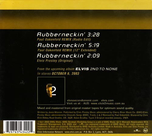Elvis* : Rubberneckin' (Paul Oakenfold Remix) (CD, Single, Dig)