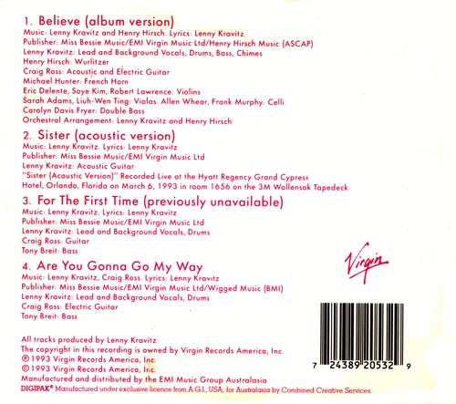 Lenny Kravitz : Believe (CD, Maxi, Dig)