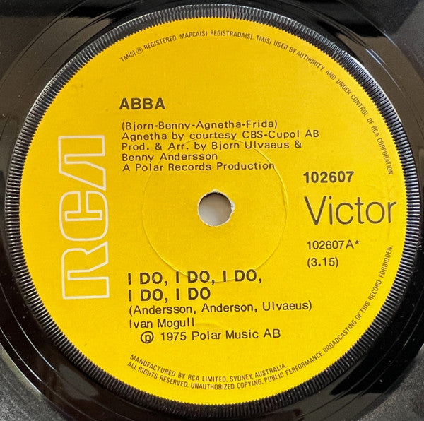 ABBA : I Do, I Do, I Do, I Do, I Do (7", Single)