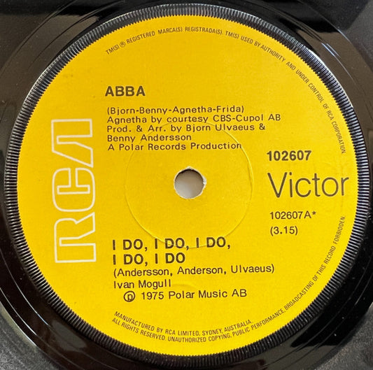 ABBA : I Do, I Do, I Do, I Do, I Do (7", Single)