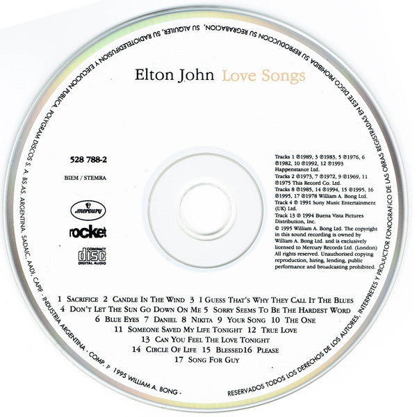 Elton John : Love Songs (CD, Comp)