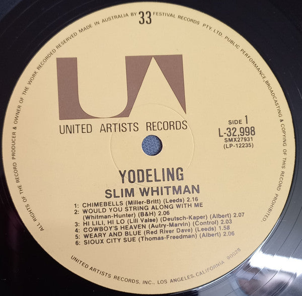 Slim Whitman : Yodelling (LP, Album, RE)