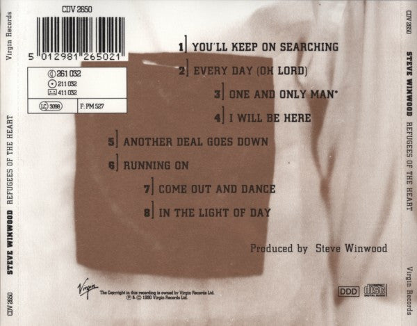 Steve Winwood : Refugees Of The Heart (CD, Album)