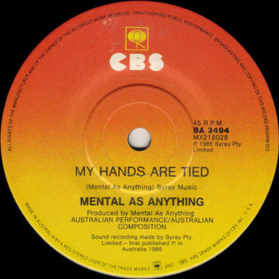 Mental As Anything : Let's Go To Paradise (7", Single)