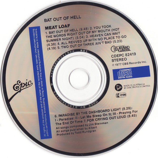Meat Loaf : Bat Out Of Hell (CD, Album, RE)