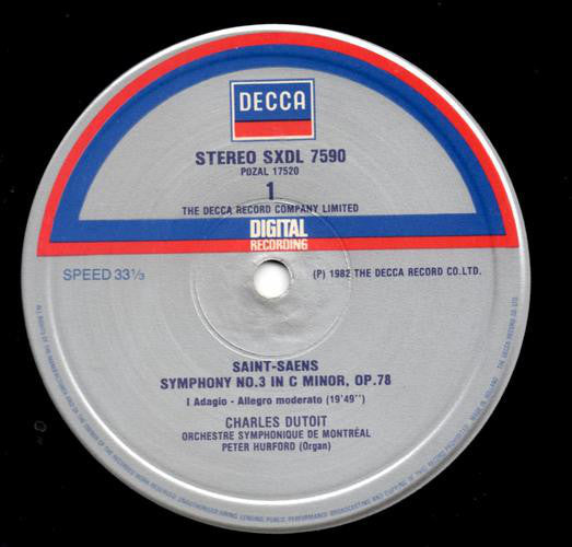 Camille Saint-Saëns / Orchestre symphonique de Montréal / Charles Dutoit : Organ Symphony (LP, Album)