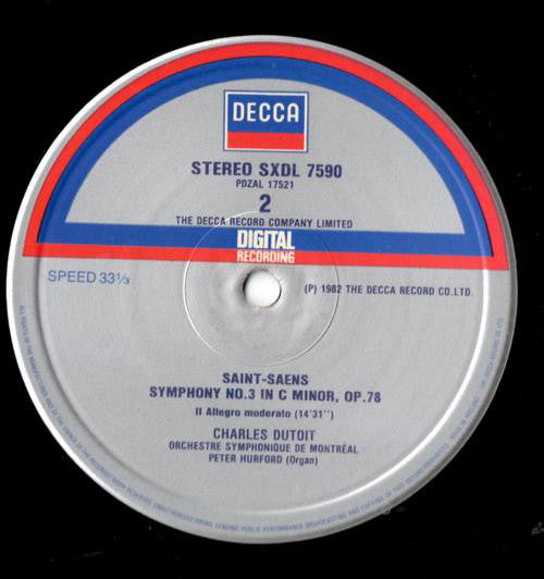 Camille Saint-Saëns / Orchestre symphonique de Montréal / Charles Dutoit : Organ Symphony (LP, Album)