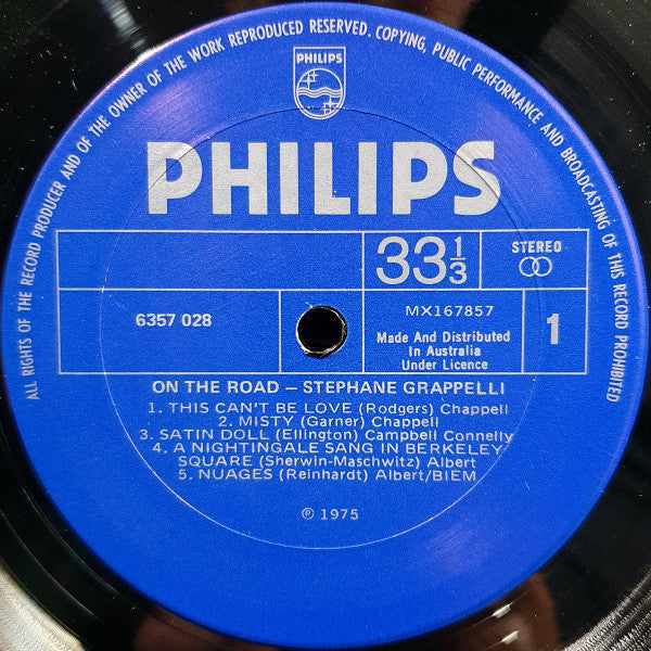 Stéphane Grappelli And The Diz Disley Trio : On The Road (LP, Album)
