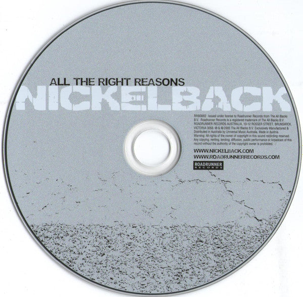 Nickelback : All The Right Reasons (CD, Album)