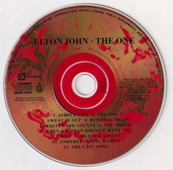 Elton John : The One (CD, Album, Gol)