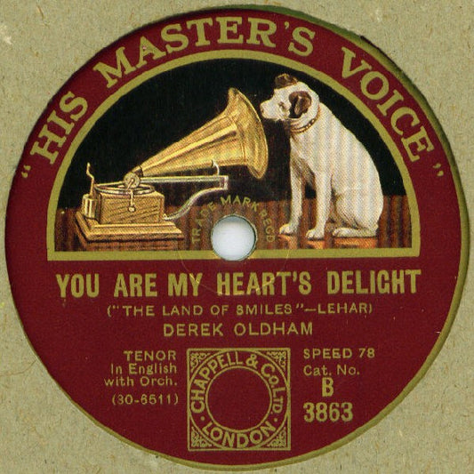 Derek Oldham : You Are My Heart's Delight / Patiently Smiling (Shellac, 10")