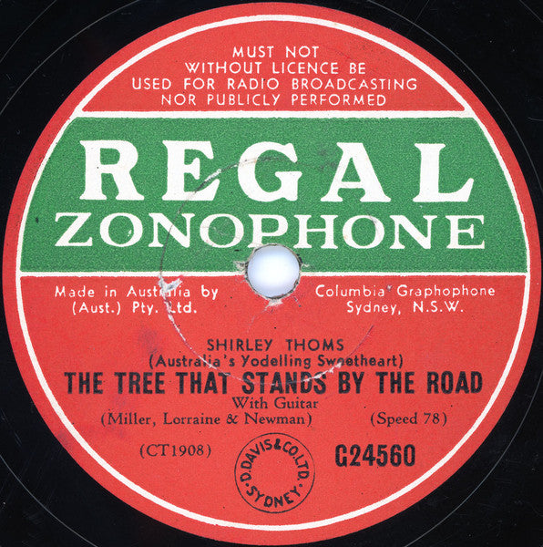 Shirley Thoms : Little Mother Of The Hills / The Tree That Stands By The Road (Shellac, 10")