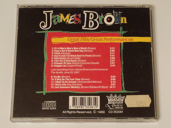 James Brown : Great Hits / Great Performances (CD, Comp)