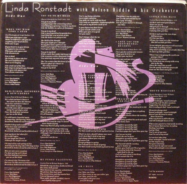 Linda Ronstadt With Nelson Riddle & His Orchestra* : For Sentimental Reasons (LP, Album)