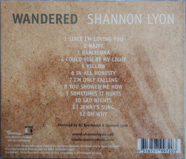 Shannon Lyon : Wandered (CD, Album)