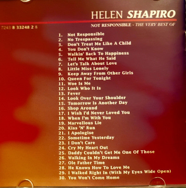 Helen Shapiro : Not Responsible - The Very Best Of (CD, Comp, Mono)