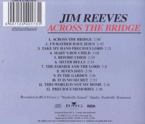 Jim Reeves : Across The Bridge  (CD, Album)