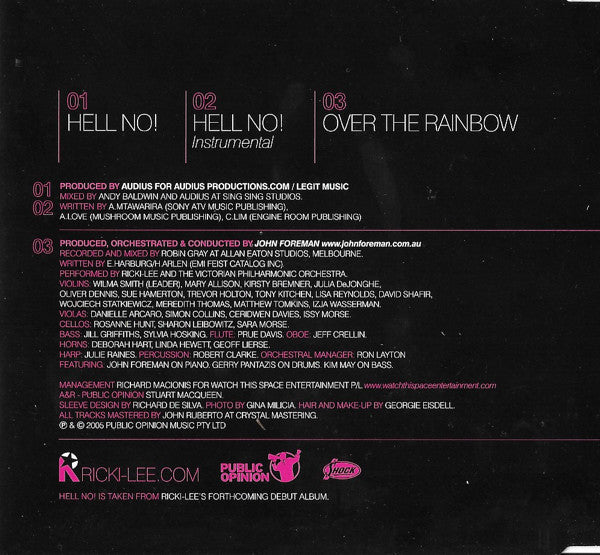 Ricki-Lee : Hell No! (CD, Single)