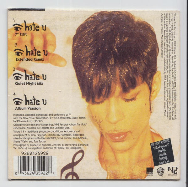 The Artist (Formerly Known As Prince) : I Hate U (CD, Maxi)
